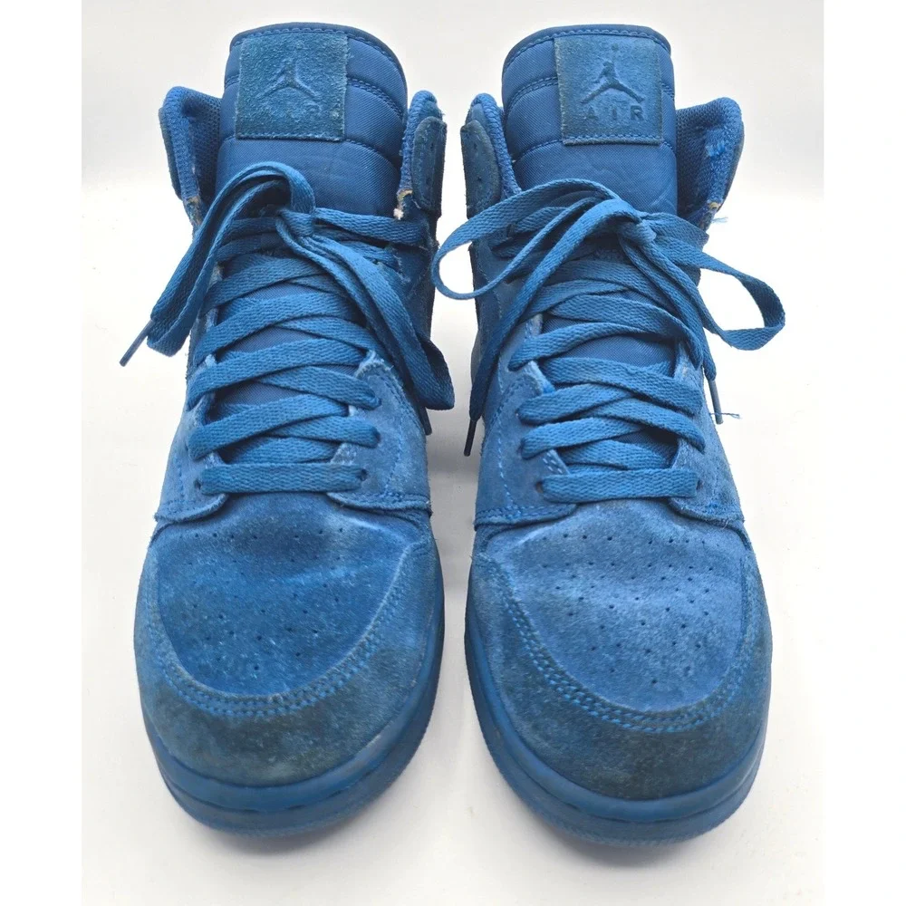 Air Jordan 1 Retro High BG Blue Suede Sneakers 705300-404 Youth 7Y Womens 8.5